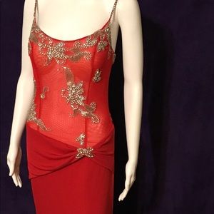 Prom by Paris size medium red dress w/ rhinestone